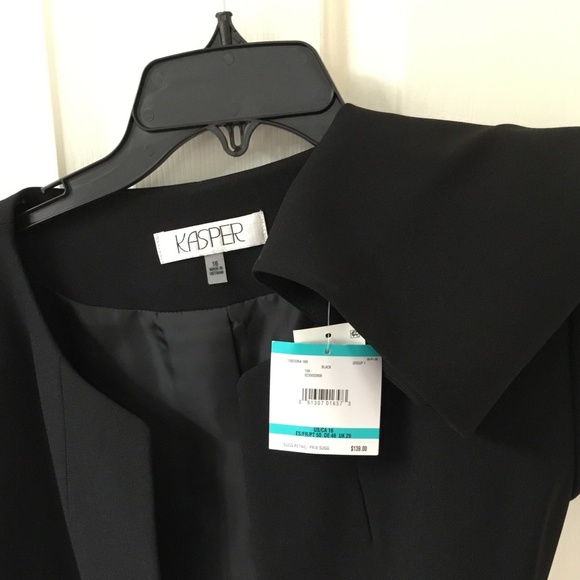 Kasper Black Dress and Short Jacket, Jacket Is NWT, SZ 16 - Picture 4 of 10
